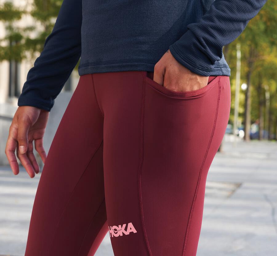 Calça Hoka One One Feminino Marrom - Performance Crop Tight - 630-PKJHUM